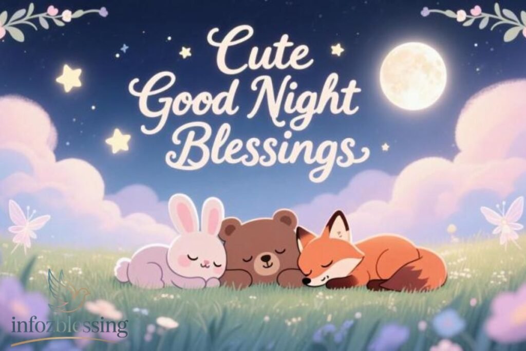 Cute good night blessings with images and heartwarming quotes for sweet dreams.