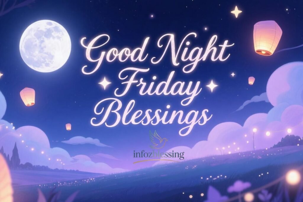 Good night Friday blessings for peaceful and sweet sleep.