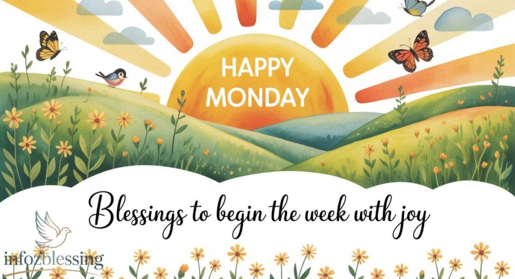 Happy Monday blessings with uplifting quotes to begin the week with joy
