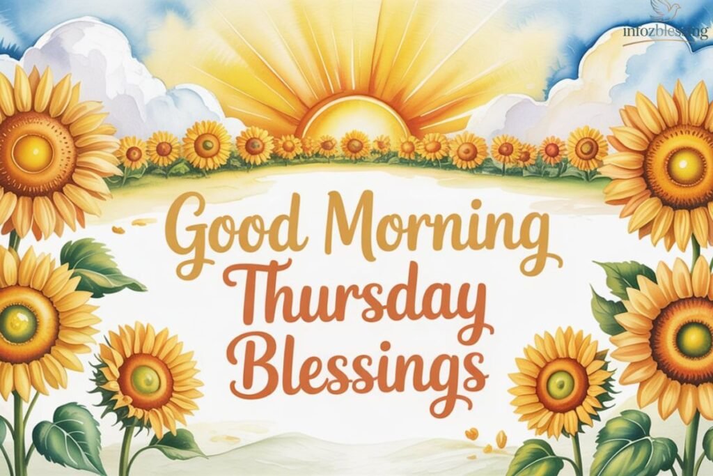 Inspirational Good Morning Thursday Blessings with sunrise and hope