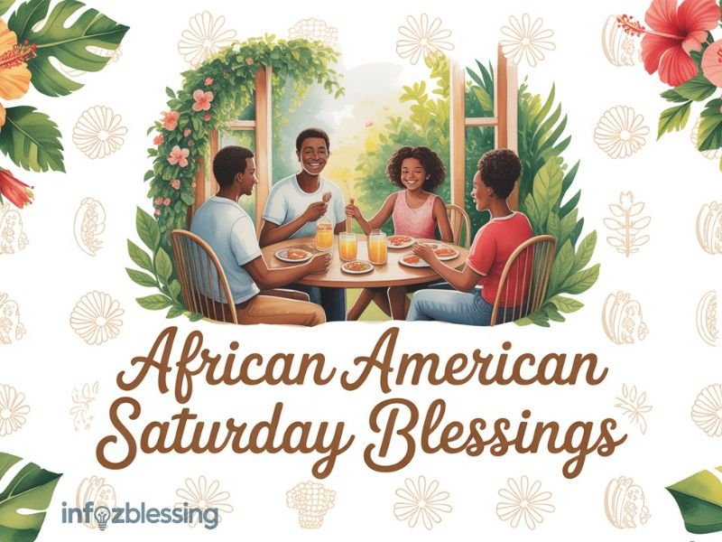 “African American Saturday morning blessings with inspirational quotes, prayers, and positive messages to start the weekend with faith and joy.”